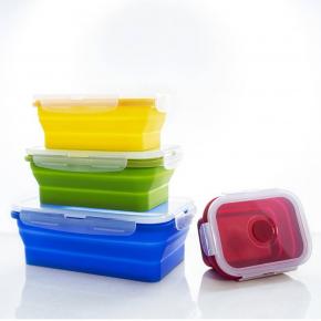 4PCS Silicone Collapsible Lunch Box Sets